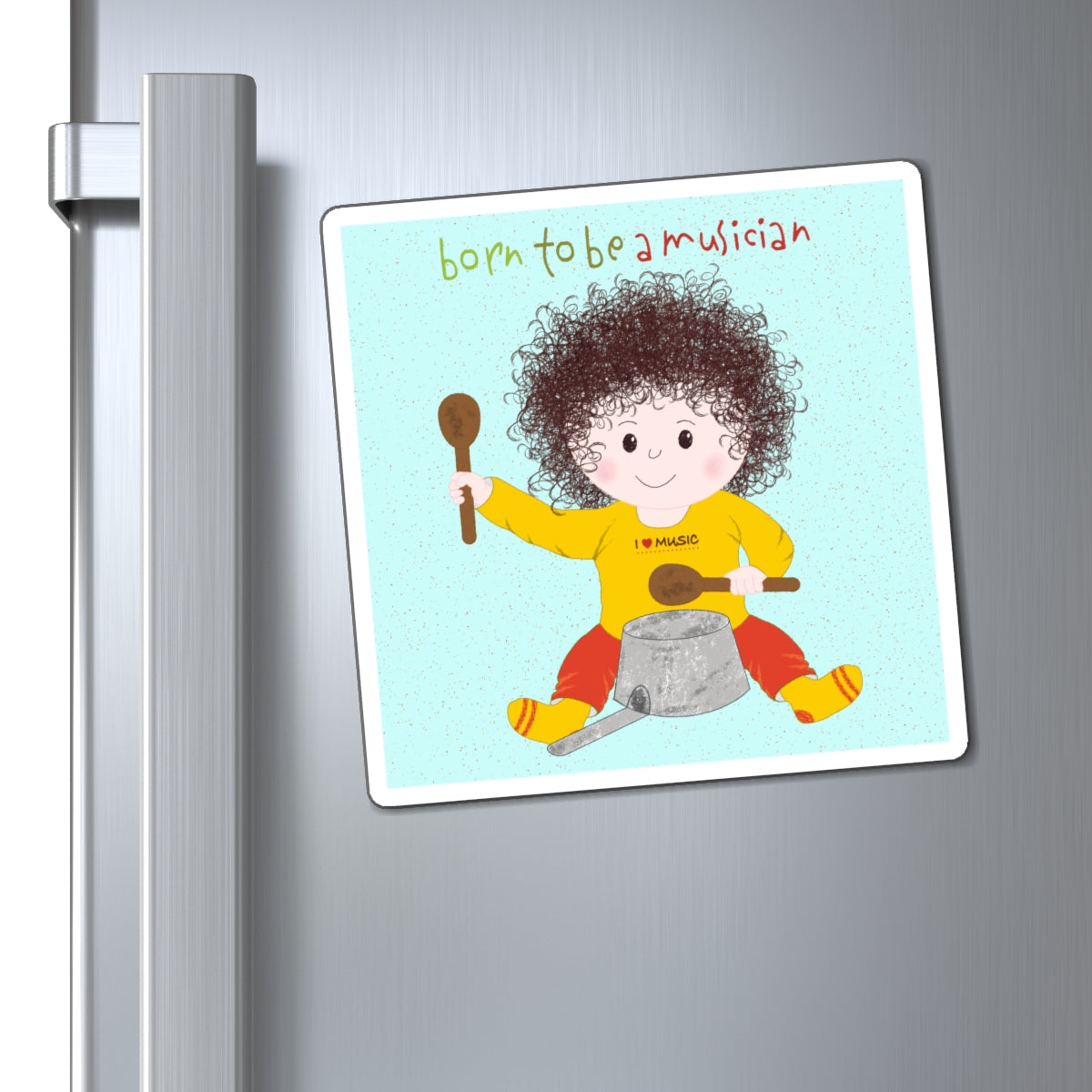 Funny Baby Musician Magnet – Born to Be a Rockstar | Musical Kitchen Decor Gift for New Parents & Grandparents
