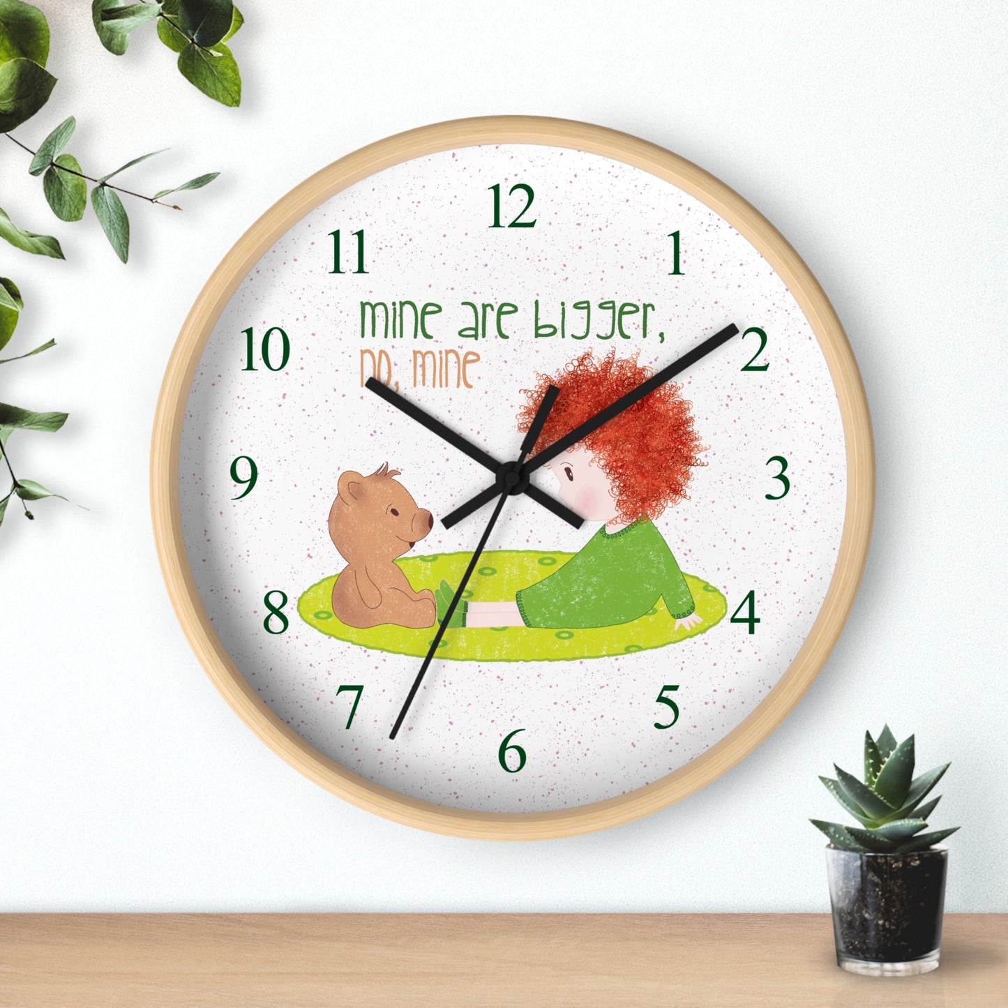 Playful Wall Clock - Time to Decide: Who’s Bigger?