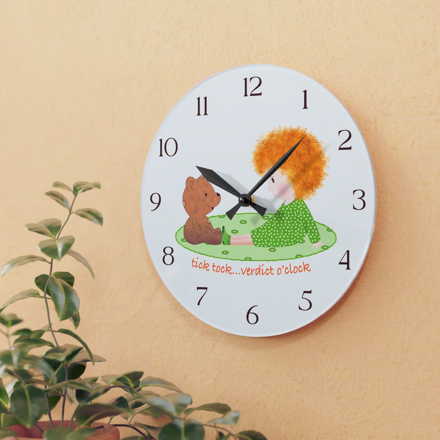 Funny Baby Acrylic Wall Clock – Mine Are Bigger (Blonde)