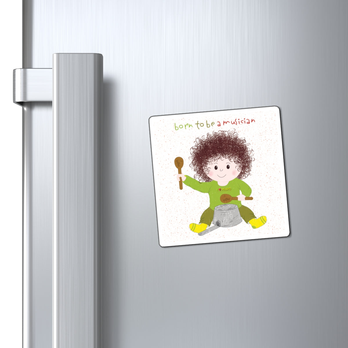 Funny Baby Musician Magnet – Born to Be a Rockstar | Musical Kitchen Decor Gift for New Parents & Grandparents