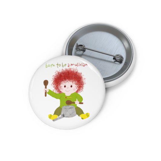 Humorous Pin Button - Musical Genius in Diapers!