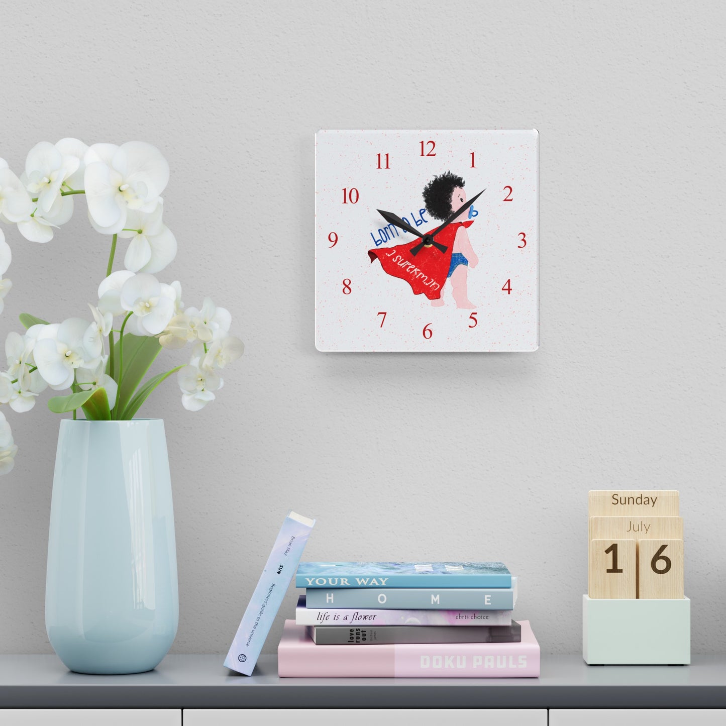 Adorable Acrylic Wall Clock - Tick-Tock, Hero O'Clock!