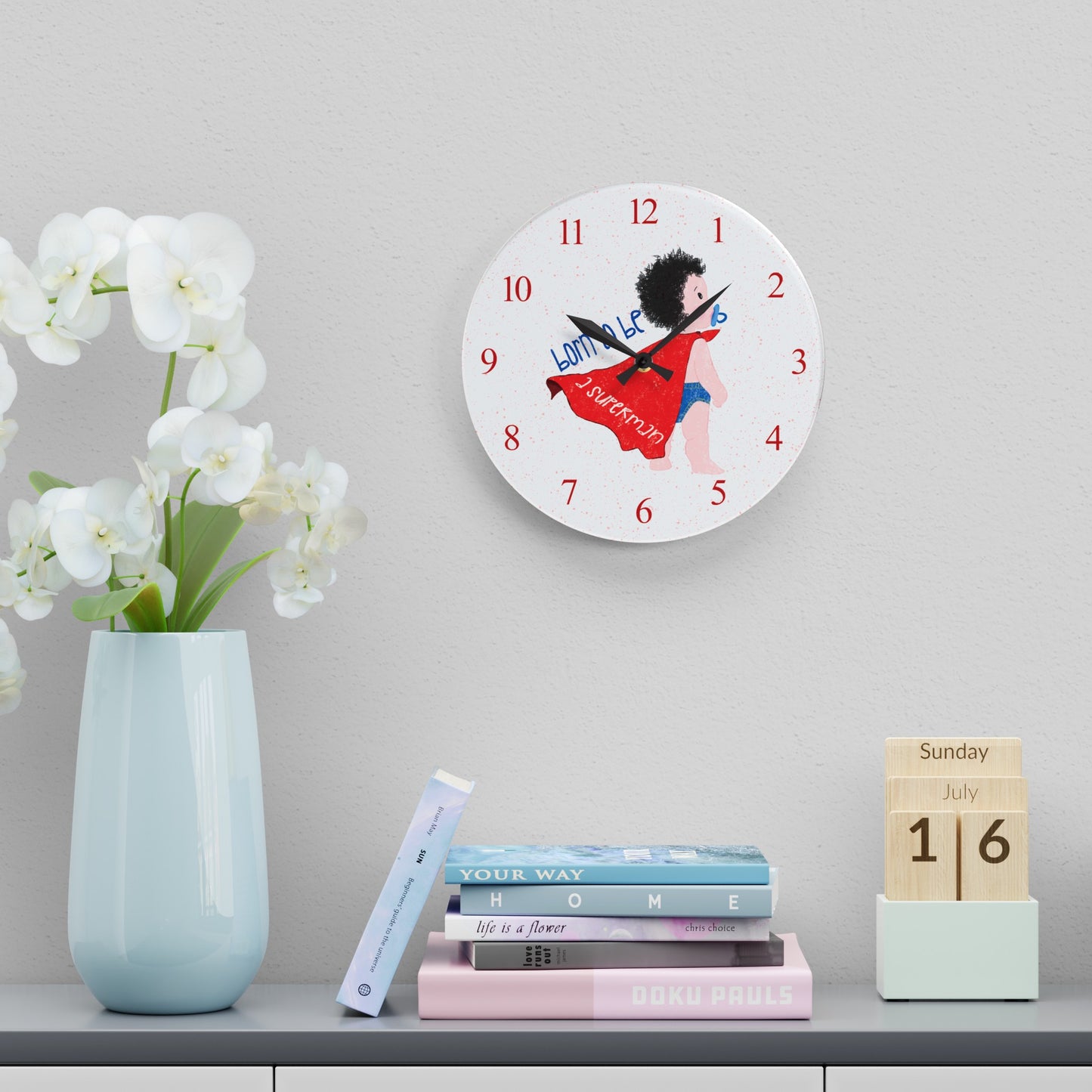 Adorable Acrylic Wall Clock - Tick-Tock, Hero O'Clock!