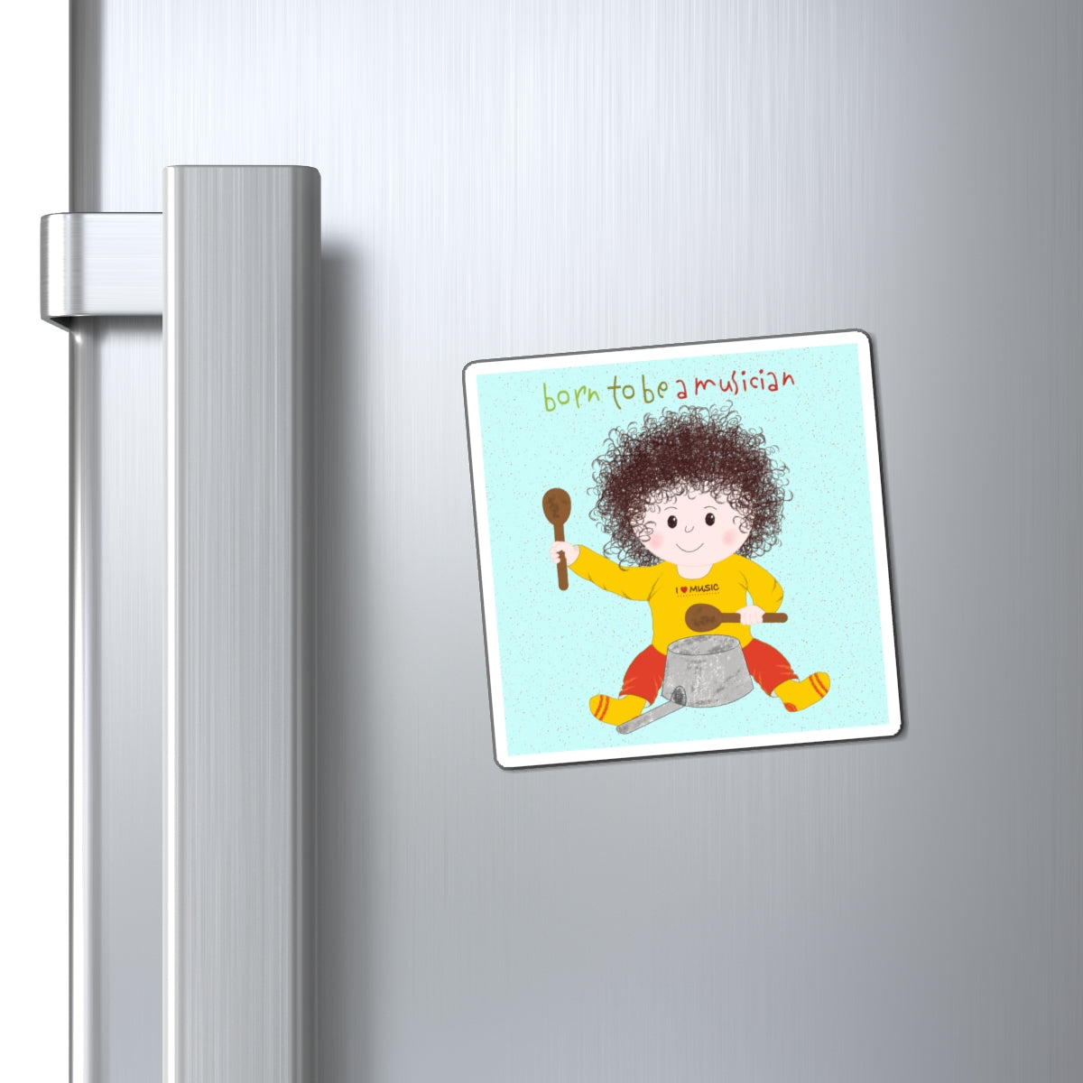 Funny Baby Musician Magnet – Born to Be a Rockstar | Musical Kitchen Decor Gift for New Parents & Grandparents