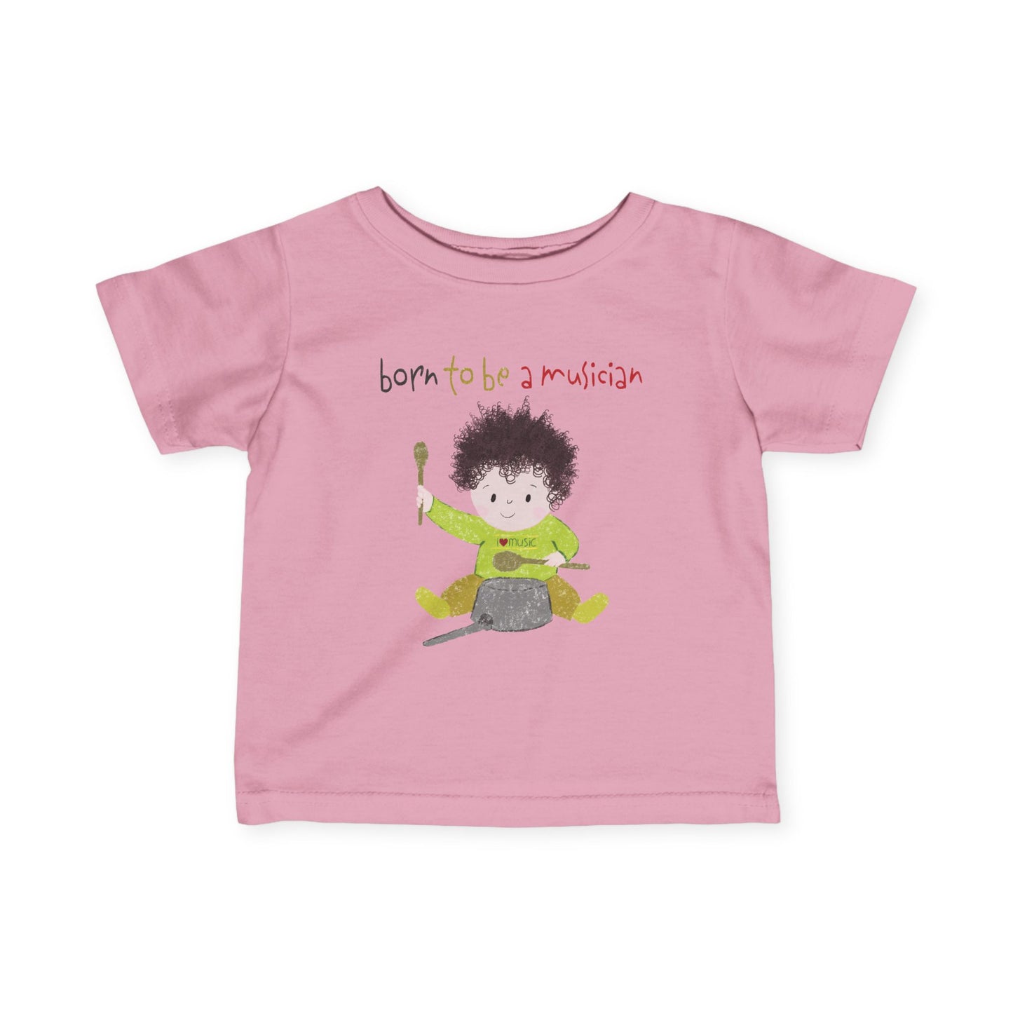 Funny Infant Shirt – 'Born to Bang Pots!' Baby Musician Tee, Rockstar Baby Gift
