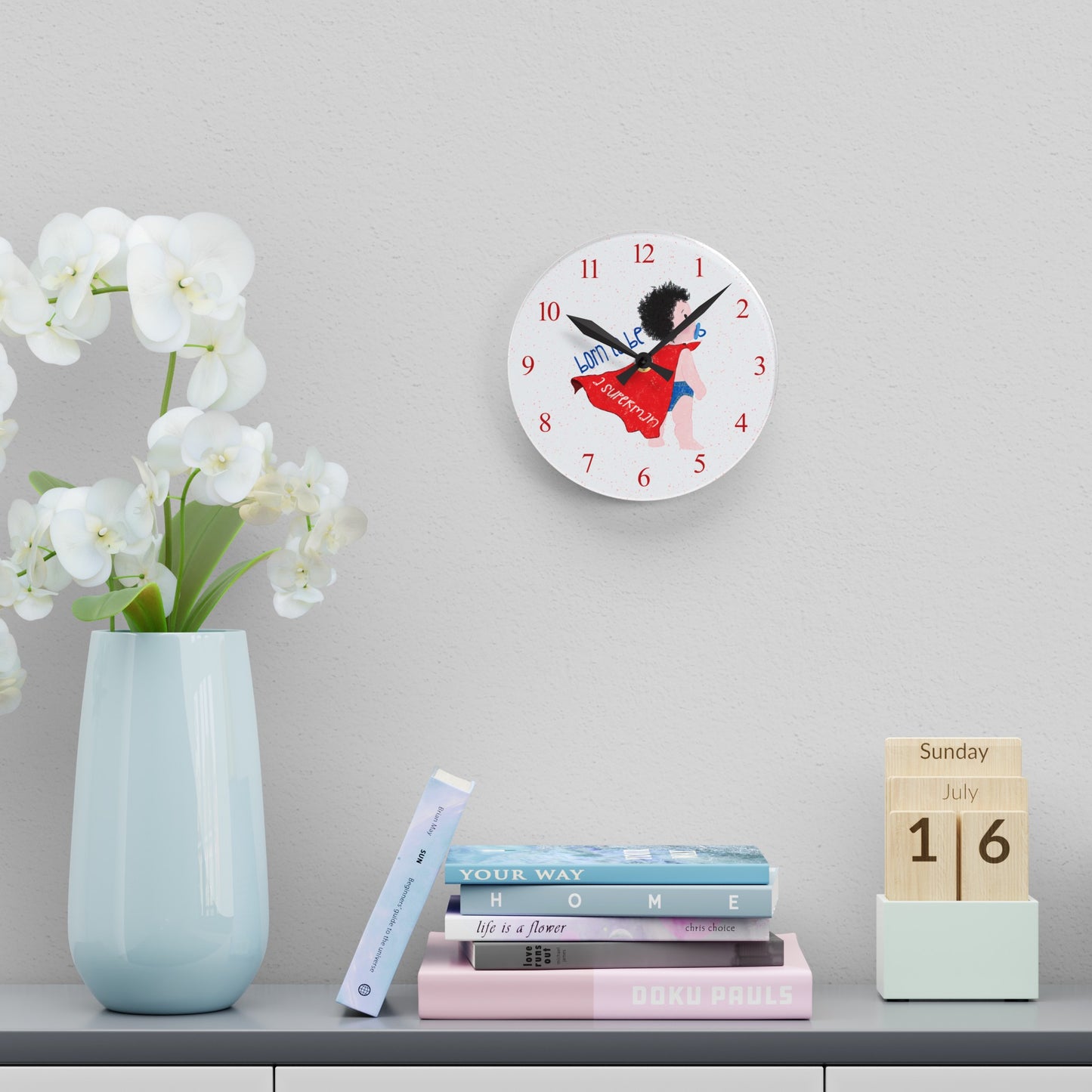 Adorable Acrylic Wall Clock - Tick-Tock, Hero O'Clock!
