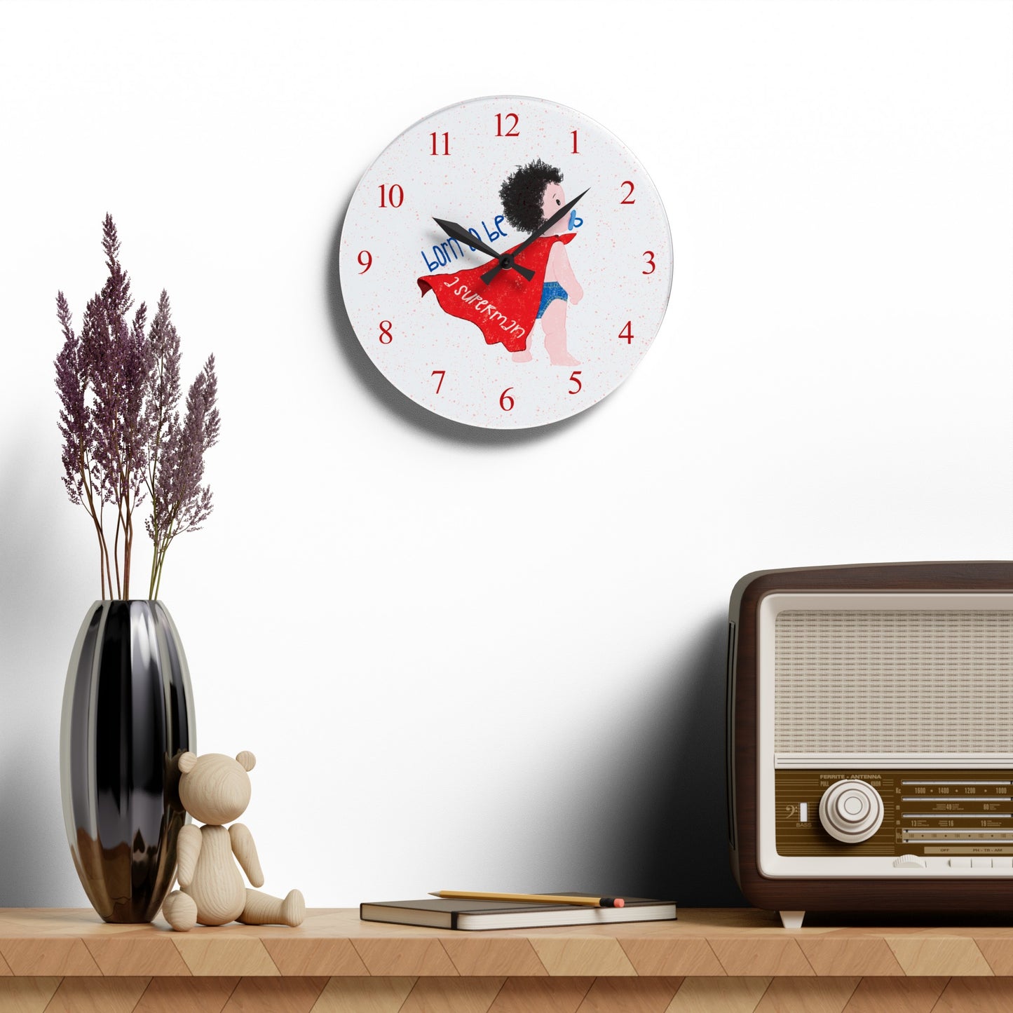 Adorable Acrylic Wall Clock - Tick-Tock, Hero O'Clock!