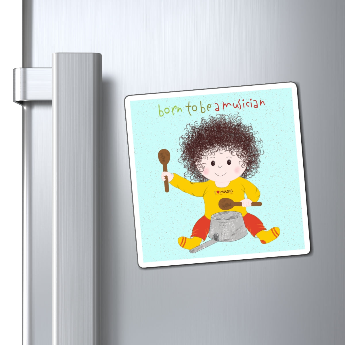 Funny Baby Musician Magnet – Born to Be a Rockstar | Musical Kitchen Decor Gift for New Parents & Grandparents