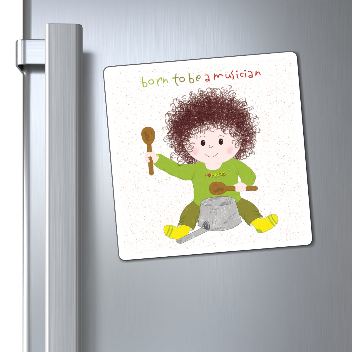 Funny Baby Musician Magnet – Born to Be a Rockstar | Musical Kitchen Decor Gift for New Parents & Grandparents
