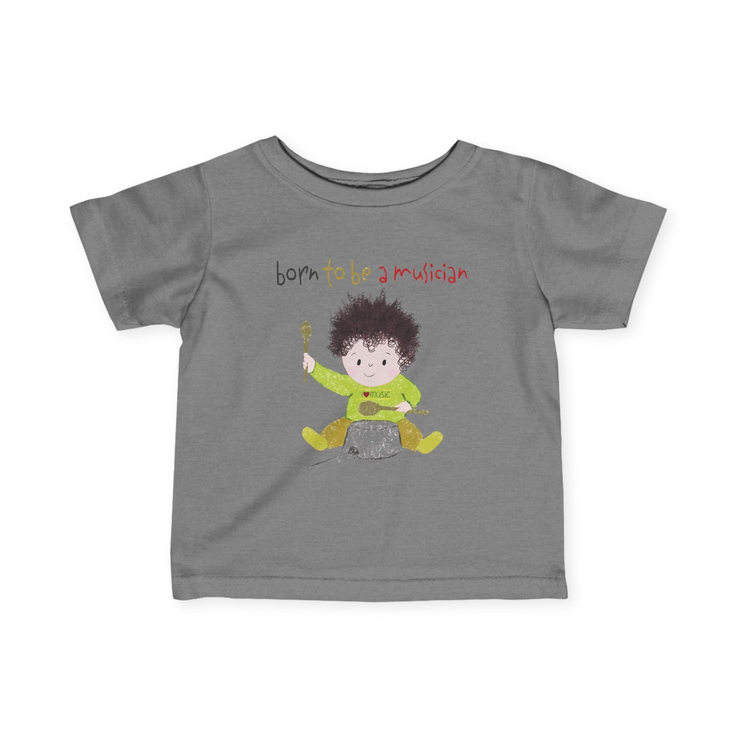 Funny Infant Shirt – 'Born to Bang Pots!' Baby Musician Tee, Rockstar Baby Gift
