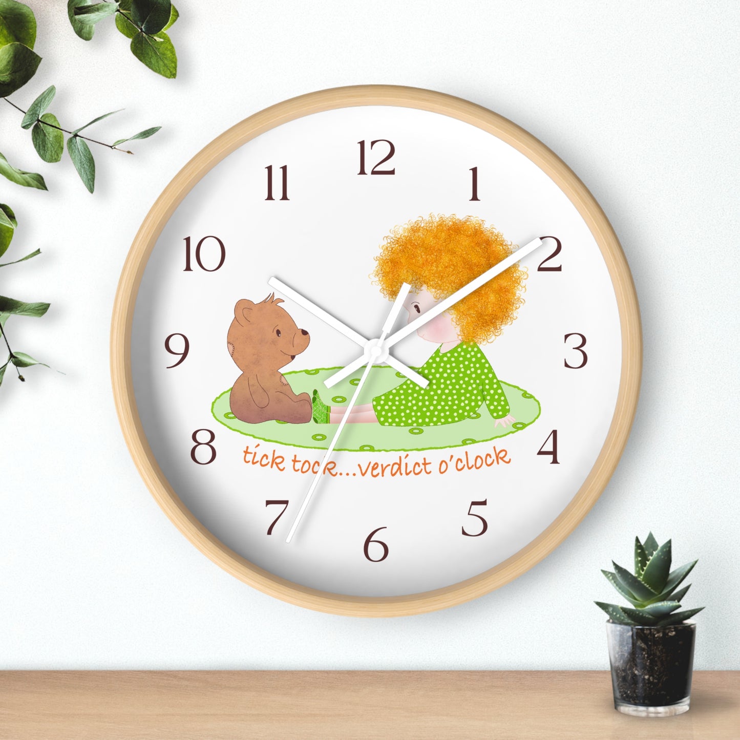 Funny Baby Wooden Wall Clock – Mine Are Bigger (Blonde)