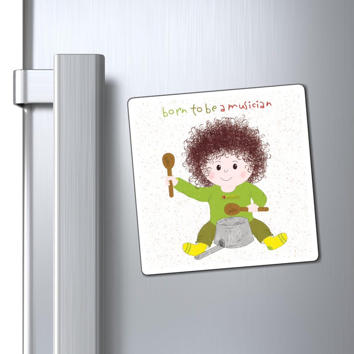 Funny Baby Musician Magnet – Born to Be a Rockstar | Musical Kitchen Decor Gift for New Parents & Grandparents