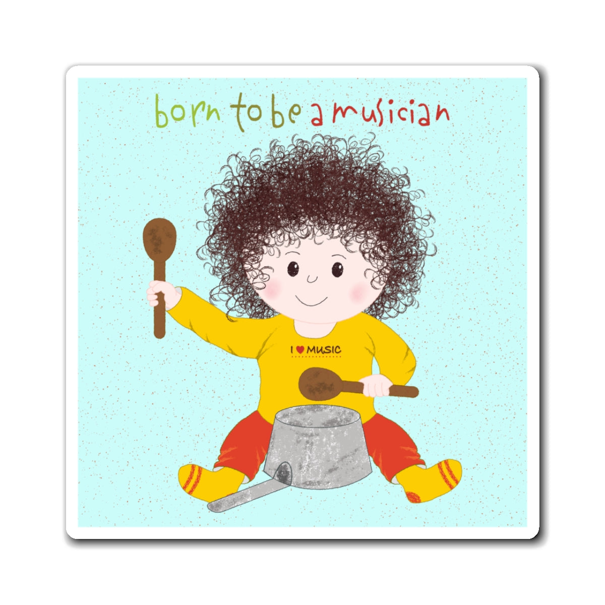 Funny Baby Musician Magnet – Born to Be a Rockstar | Musical Kitchen Decor Gift for New Parents & Grandparents