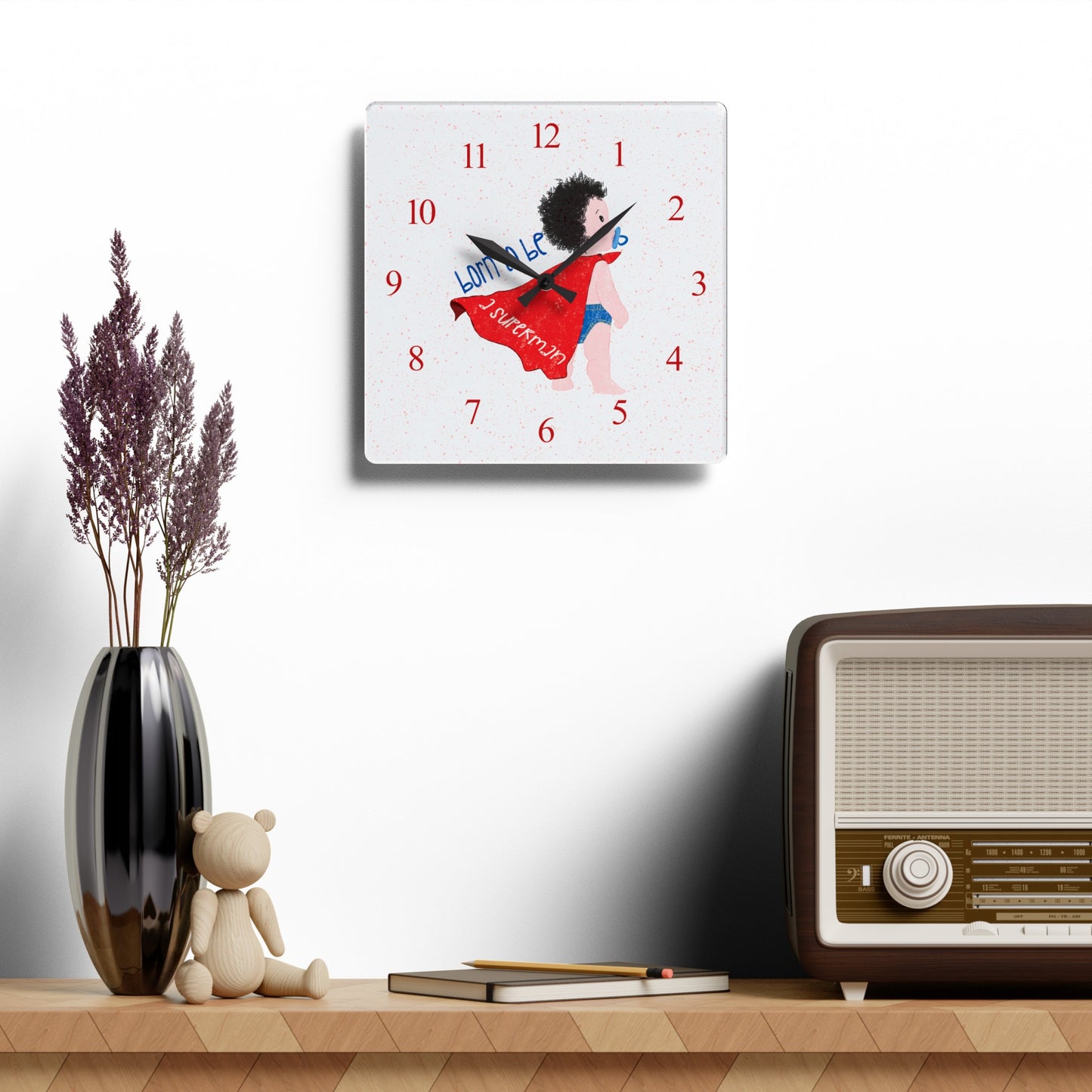 Adorable Acrylic Wall Clock - Tick-Tock, Hero O'Clock!