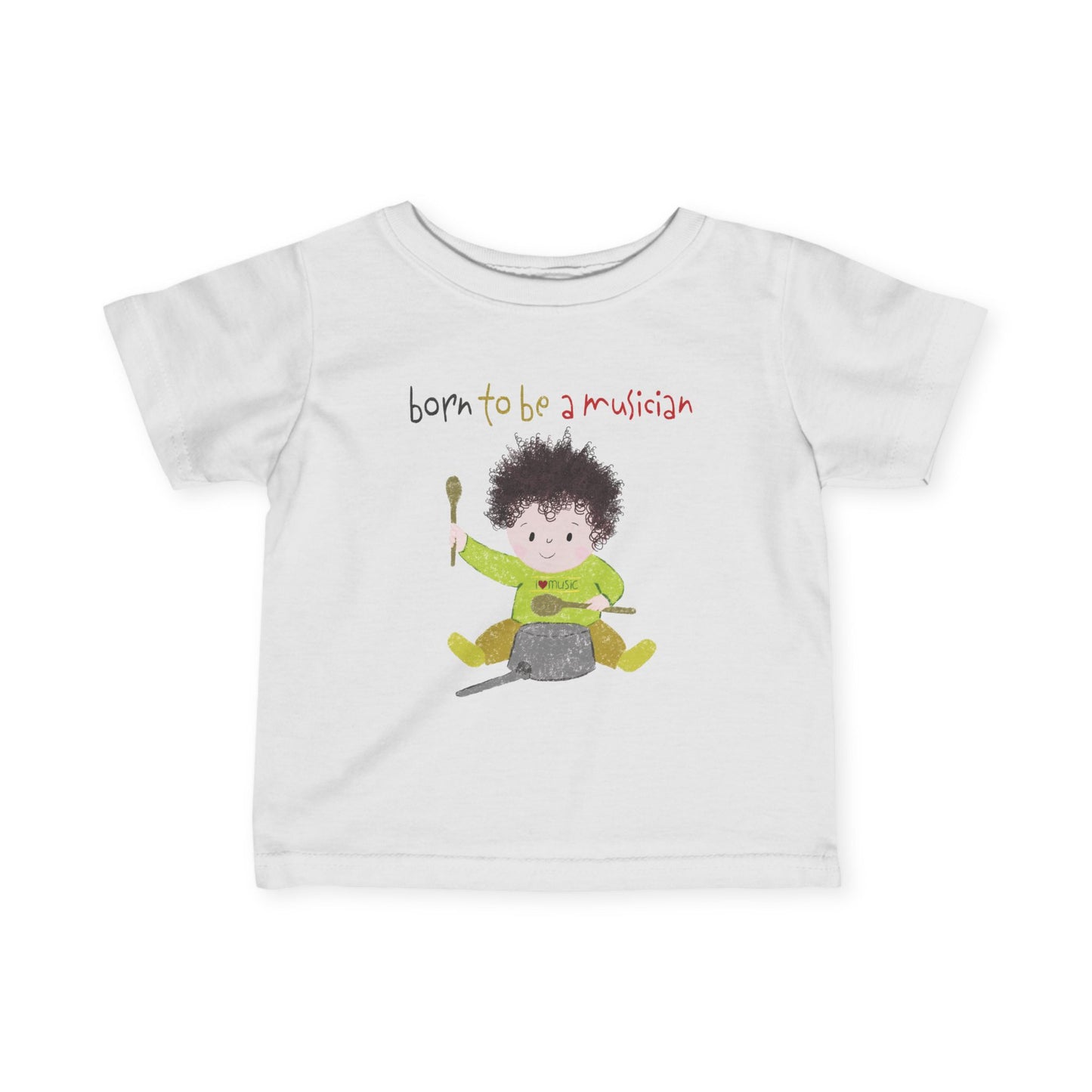 Funny Infant Shirt – 'Born to Bang Pots!' Baby Musician Tee, Rockstar Baby Gift