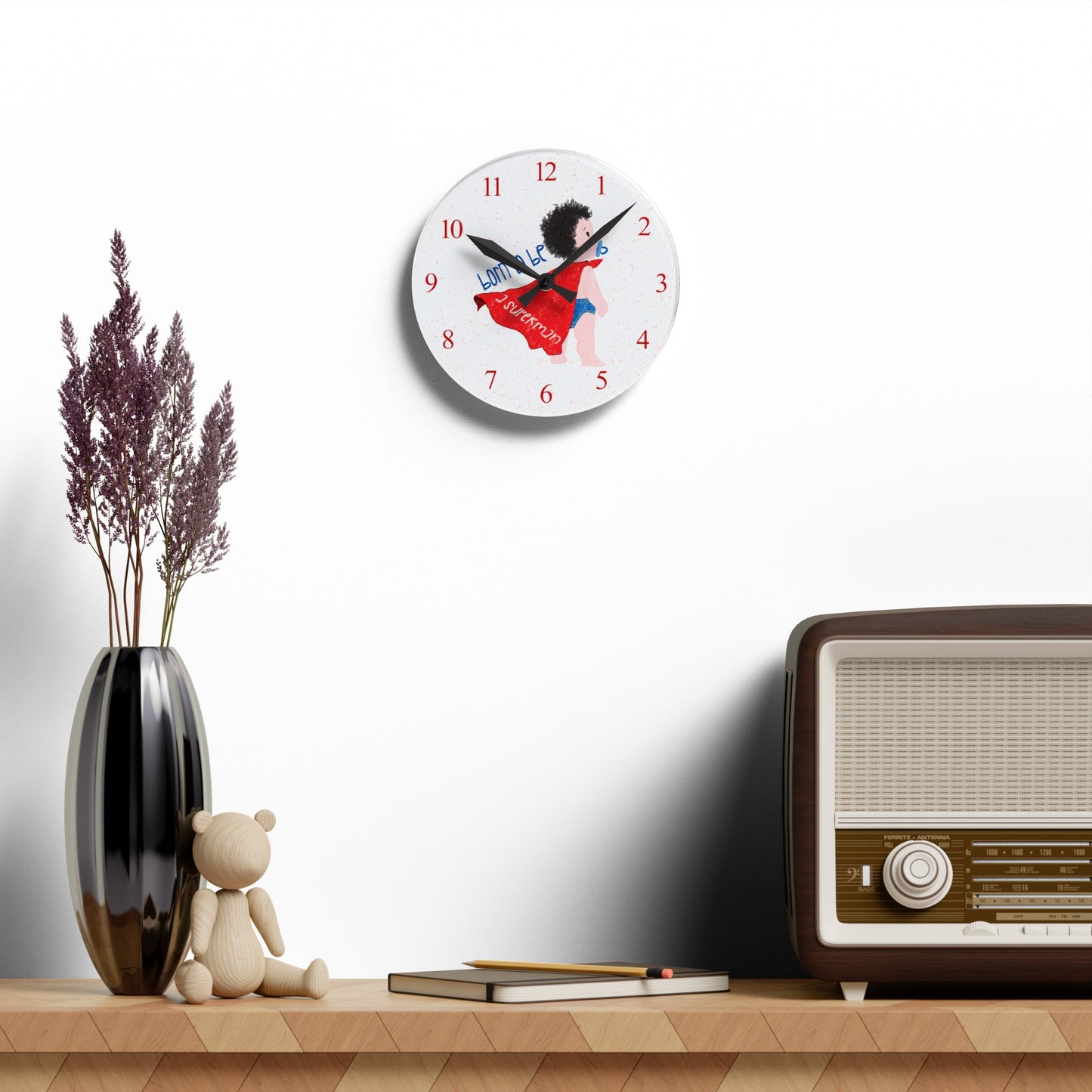 Adorable Acrylic Wall Clock - Tick-Tock, Hero O'Clock!