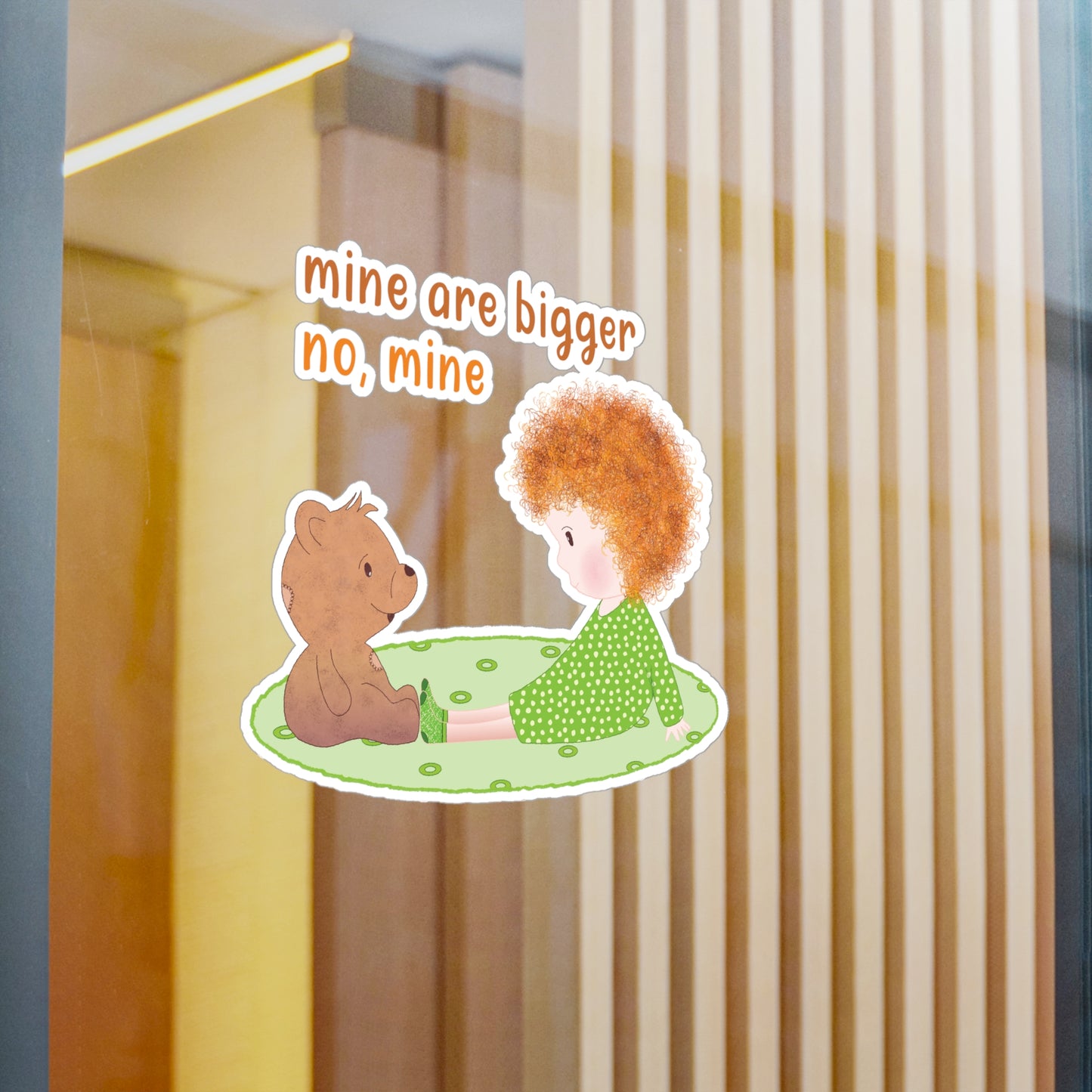 Funny Baby Vinyl Wall Decal – Mine Are Bigger (Blonde) | Nursery Wall Decor USA