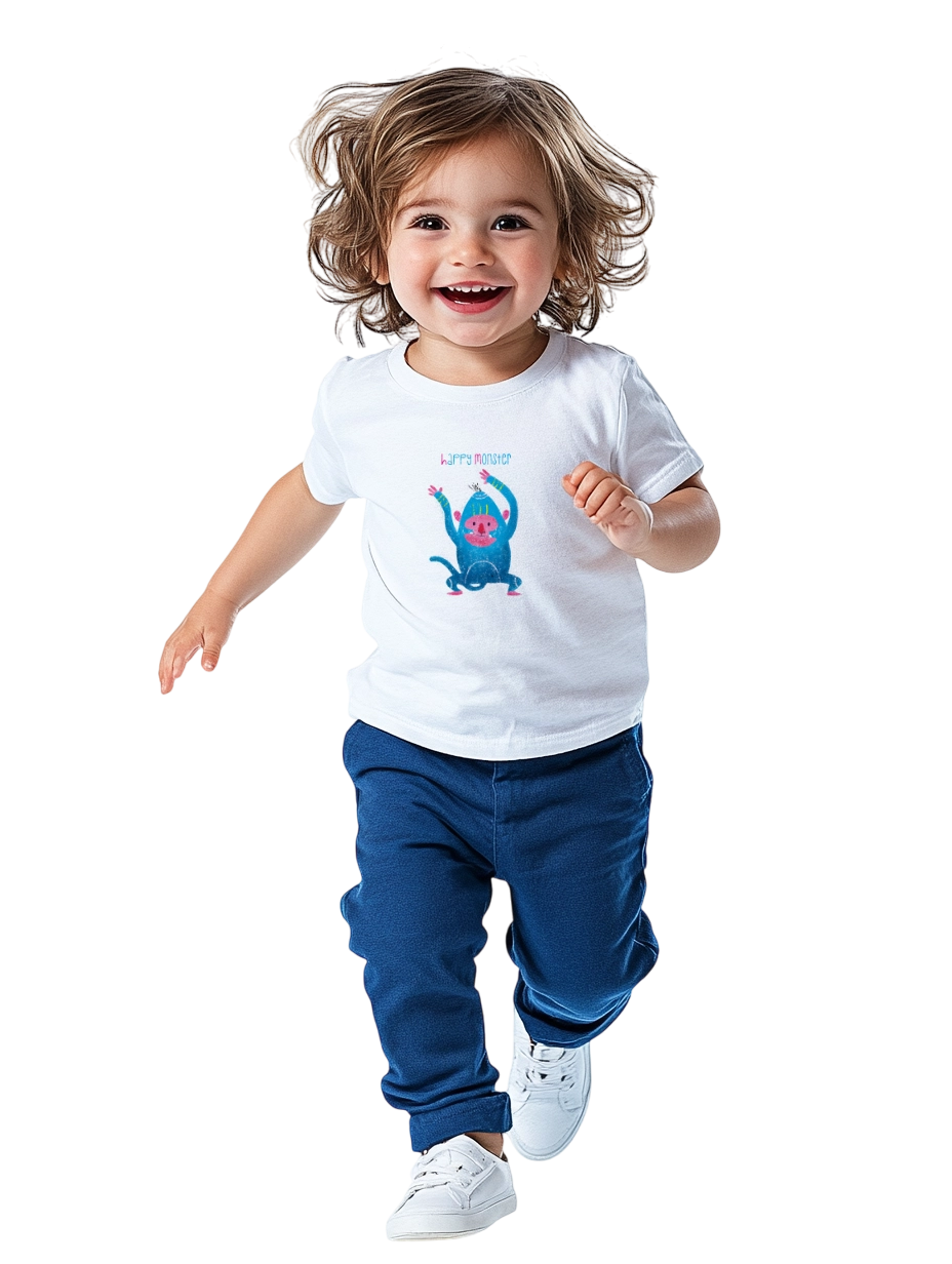 Adorable Infant Tee – Happy Monster Design for Playful, Tiny But Mighty Babies