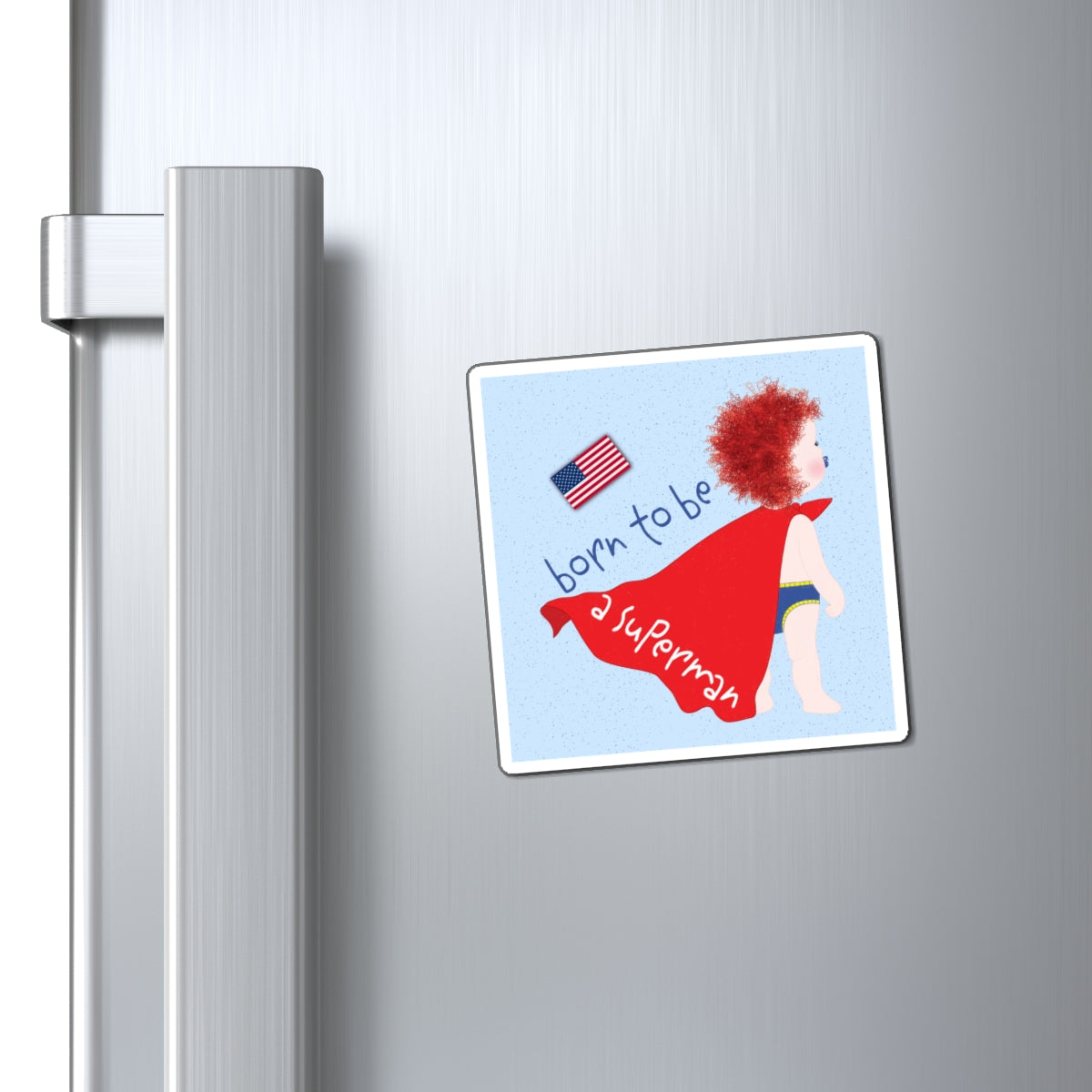 Funny Redhead Superman Fridge Magnet – Superhero Baby Shower Gift | USA