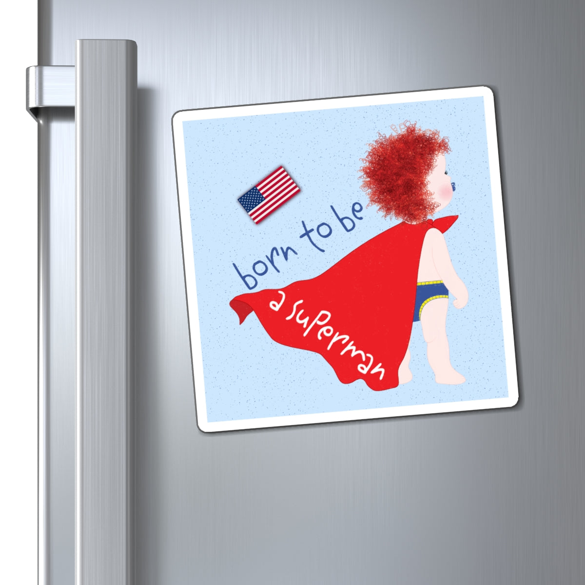 Funny Redhead Superman Fridge Magnet – Superhero Baby Shower Gift | USA