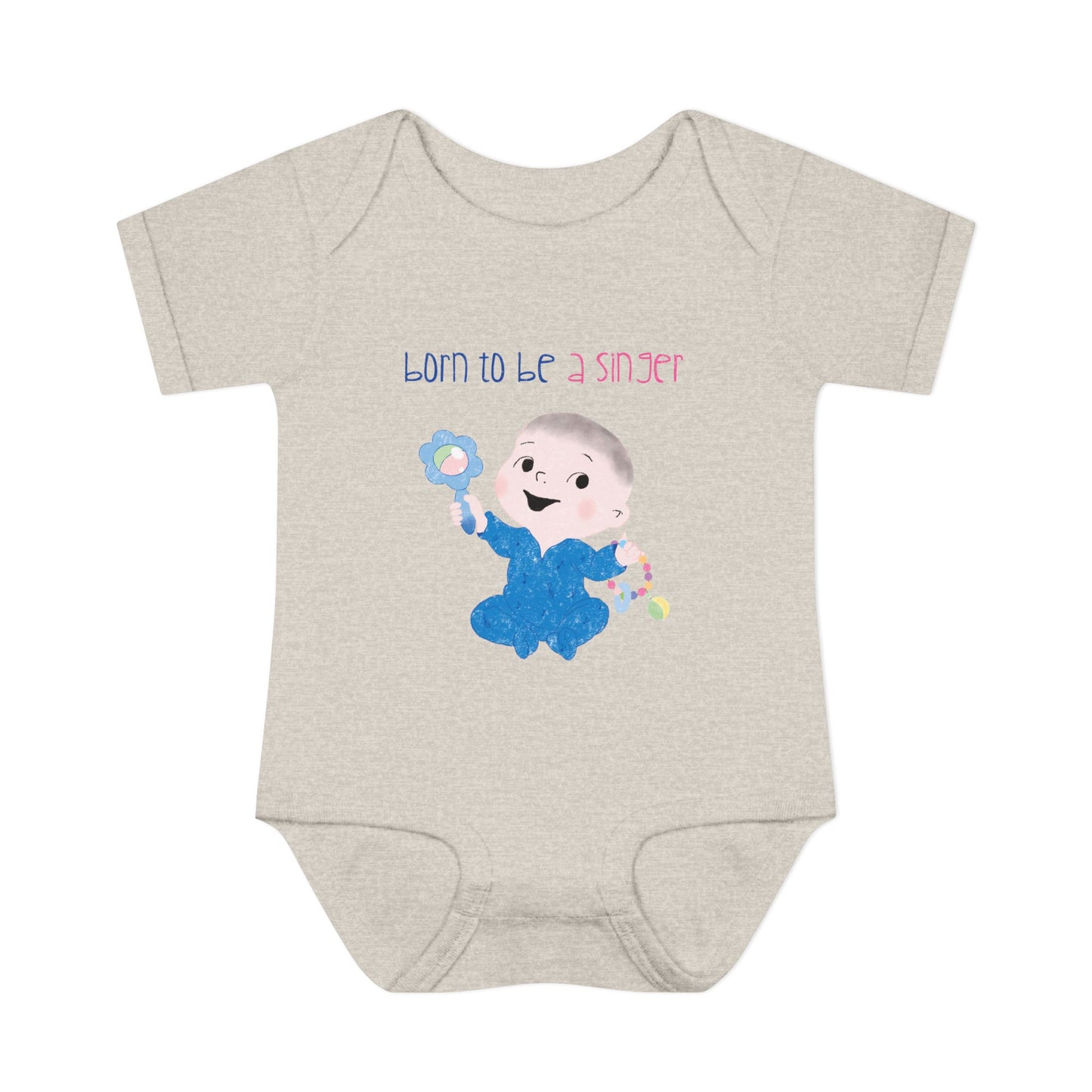 Funny baby onesie – "Born to Be a Singer" design, perfect for future rockstars and Grammy-loving families