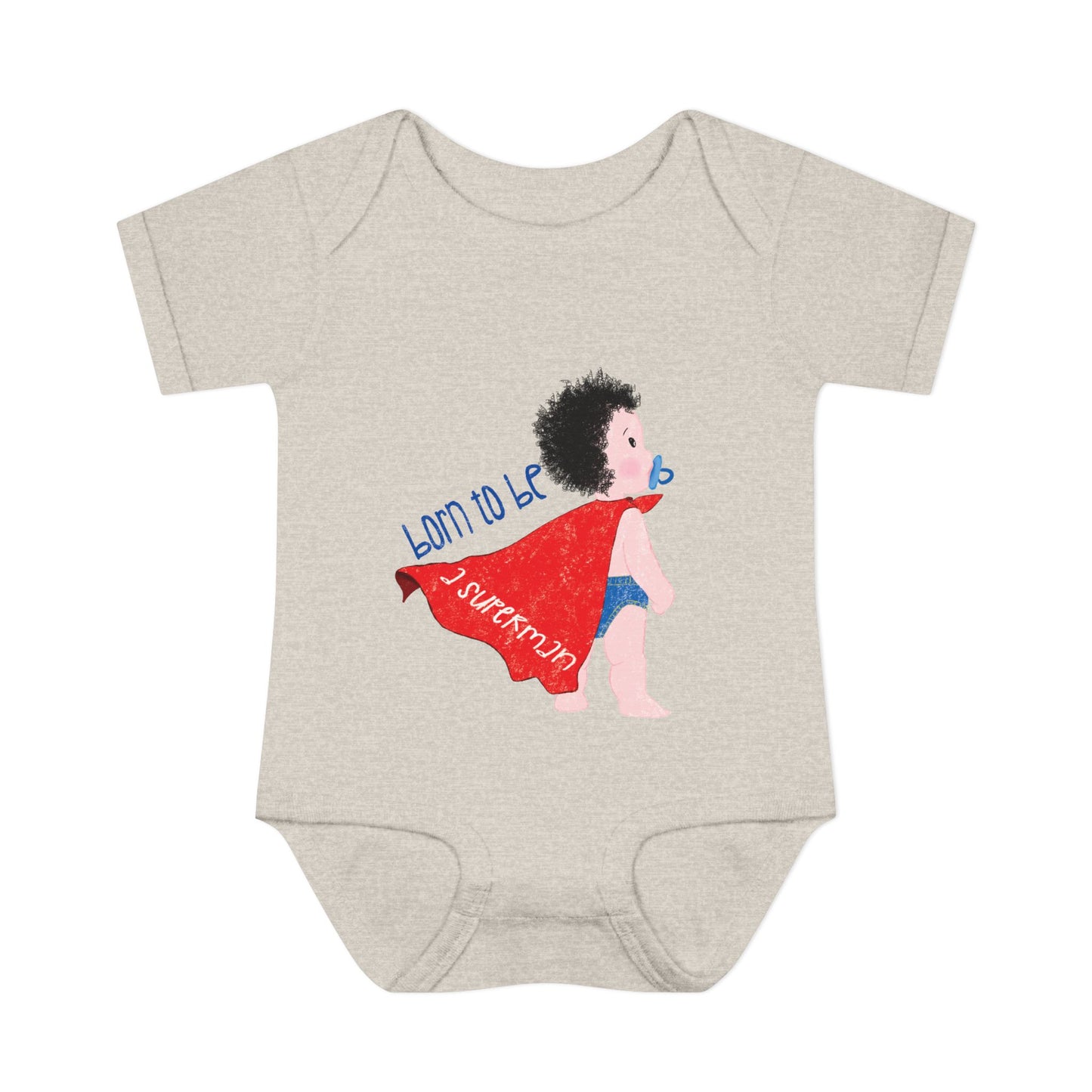 Cute baby romper with a superhero-themed design – perfect for milestone photos.