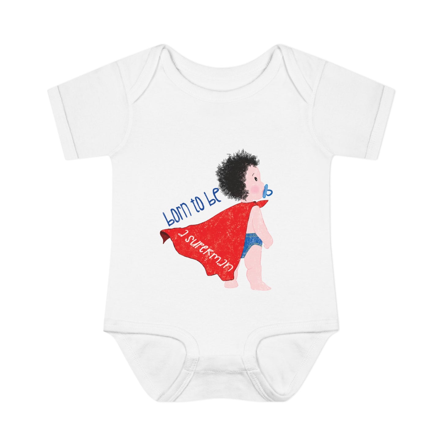 Funny superhero baby onesie with "Tiny But Fearless" text – soft cotton newborn bodysuit