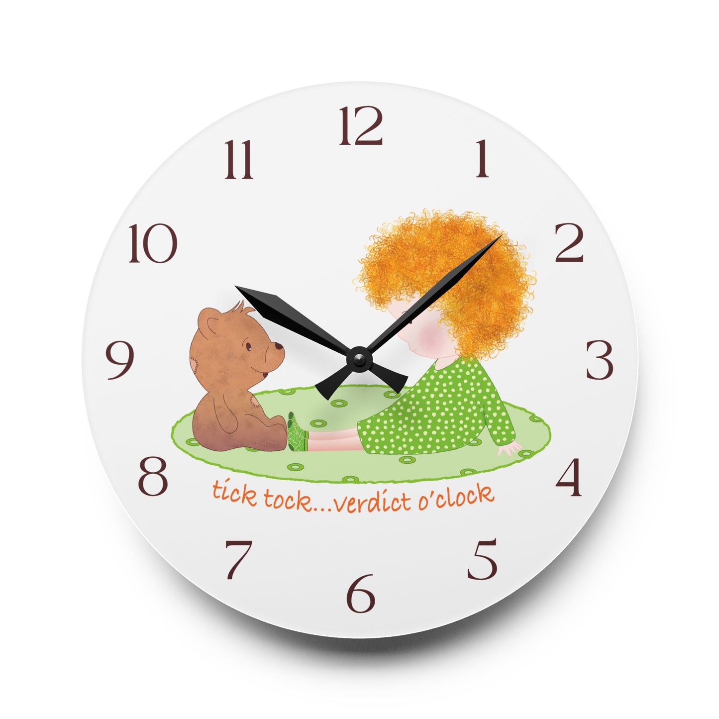 Funny Baby Acrylic Wall Clock – Mine Are Bigger (Blonde)