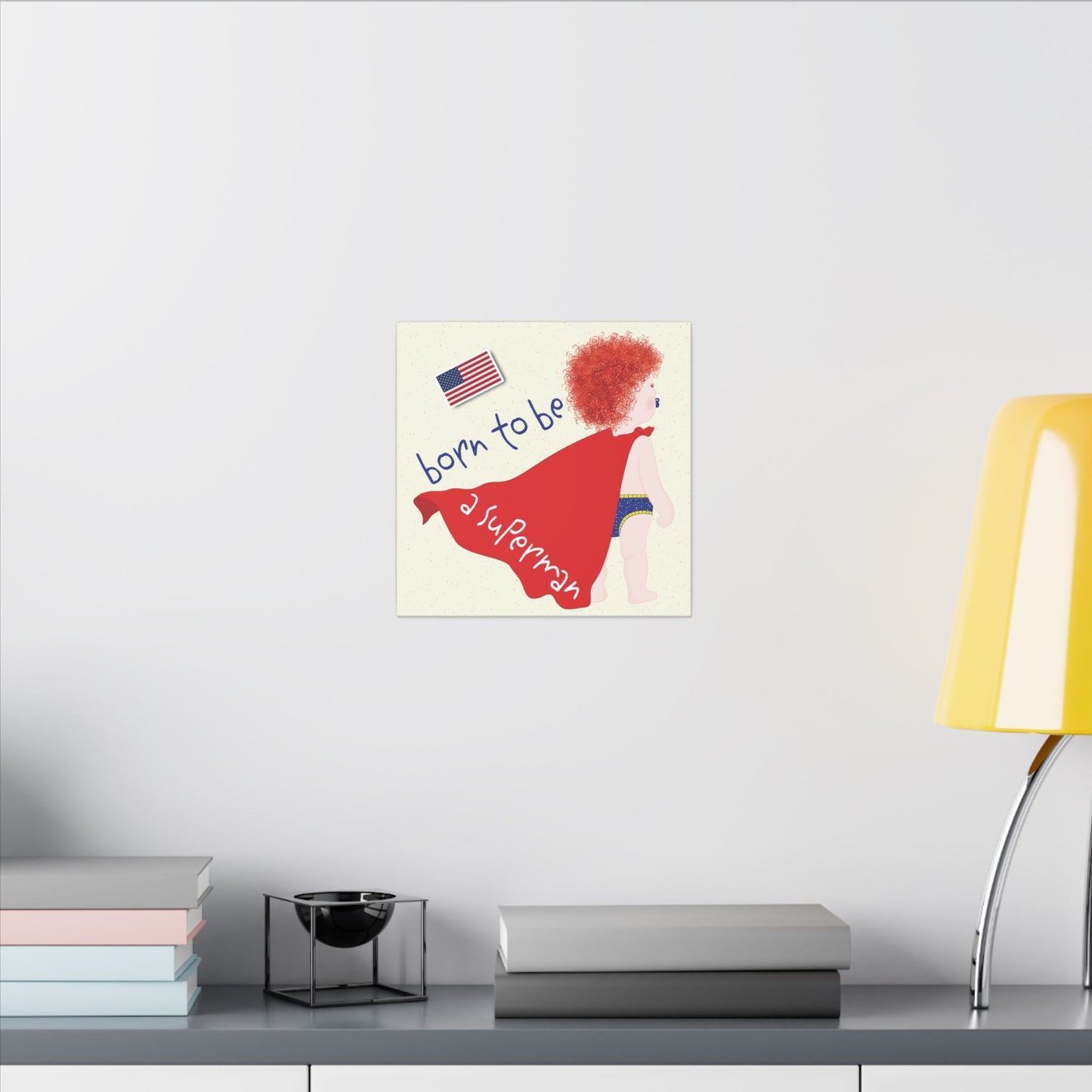 Redhead Superman Baby Canvas | Funny Baby Room Decor USA