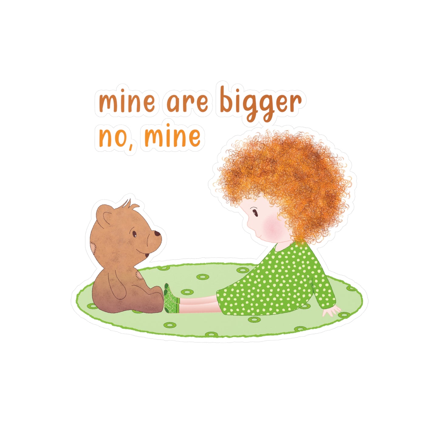 Funny Baby Vinyl Wall Decal – Mine Are Bigger (Blonde) | Nursery Wall Decor USA