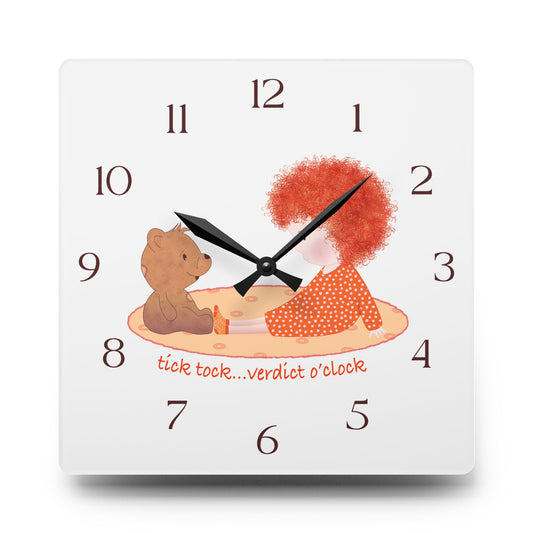 Funny Baby Acrylic Wall Clock – Mine Are Bigger (Redhead)