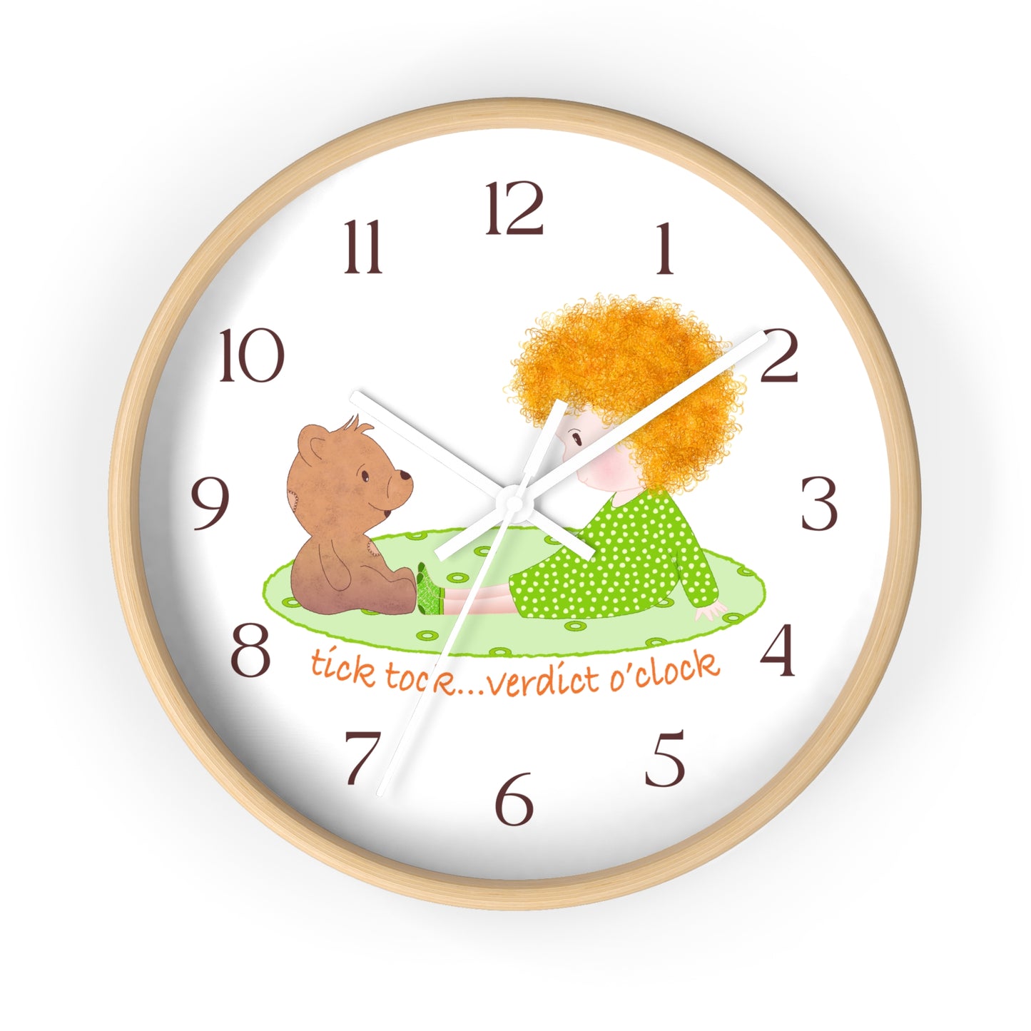 Funny Baby Wooden Wall Clock – Mine Are Bigger (Blonde)