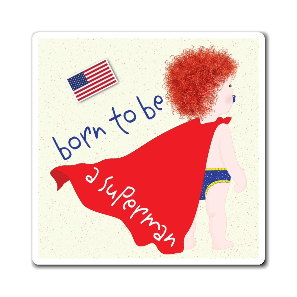 Funny Superman Baby Fridge Magnets (Redhead) | Kitchen Decor USA