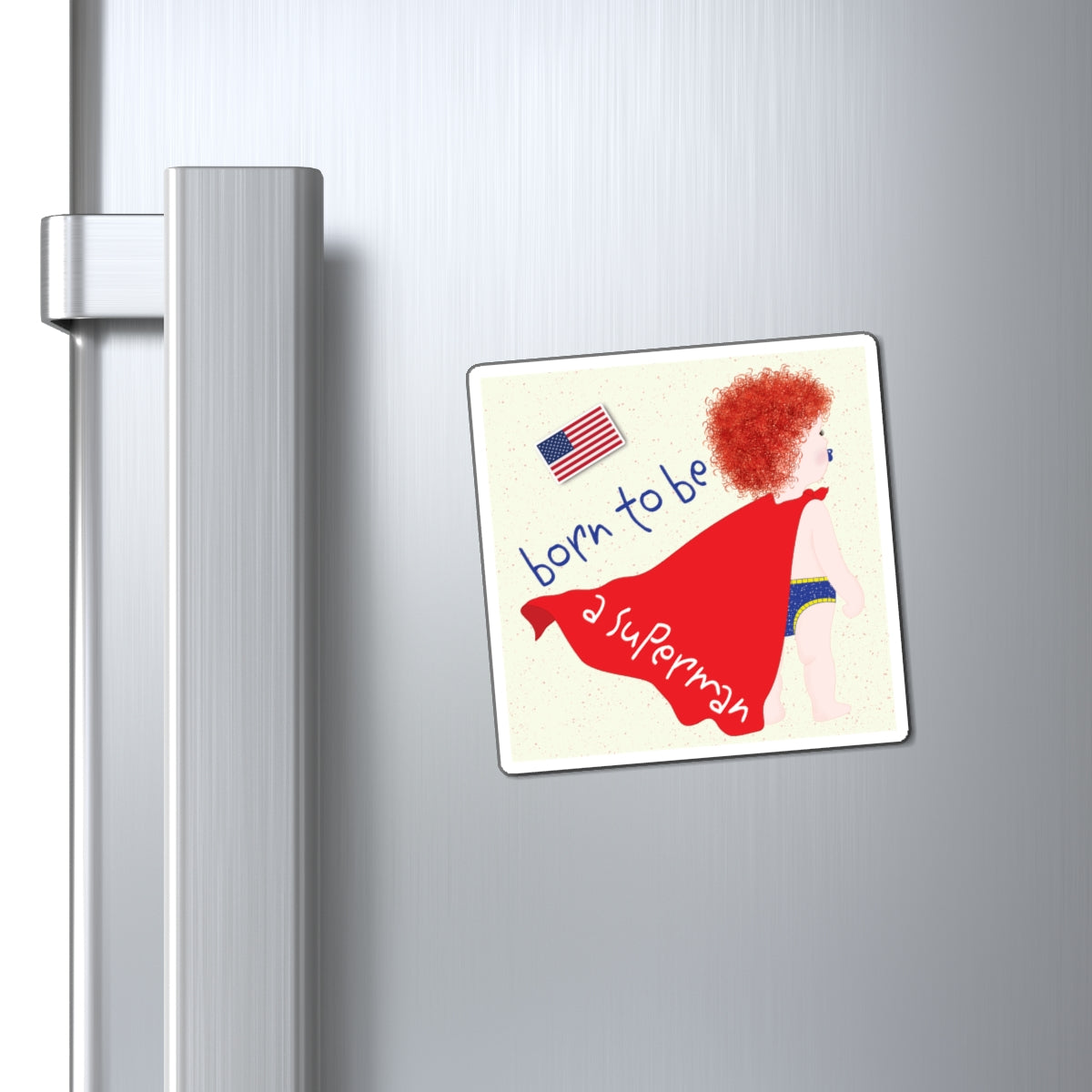 Funny Superman Baby Fridge Magnets (Redhead) | Kitchen Decor USA