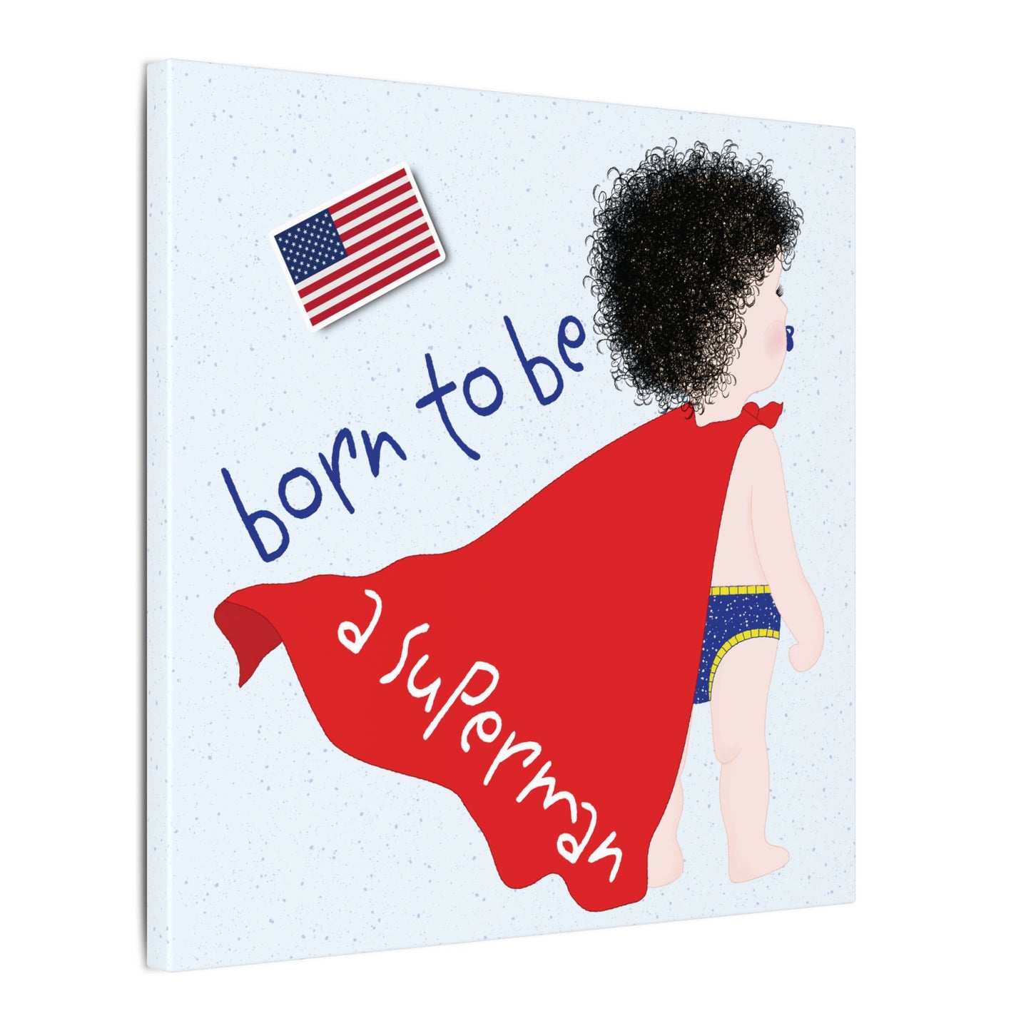 Dark-Haired Superman Baby Canvas | Funny Baby Room Decor USA