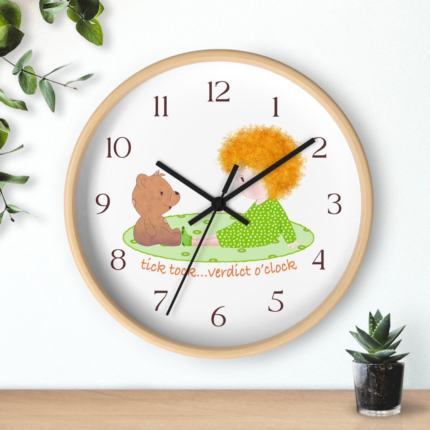 Funny Baby Wooden Wall Clock – Mine Are Bigger (Blonde)