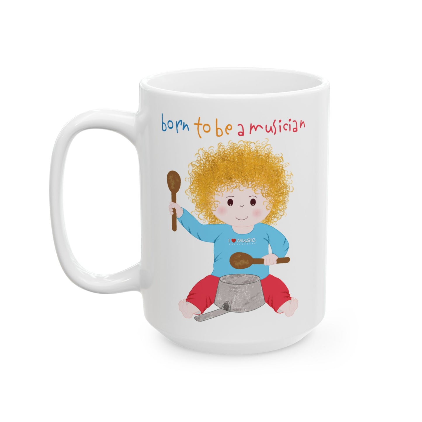 Funny Baby Coffee Mug – Superman Baby (Blonde), 11oz & 15oz