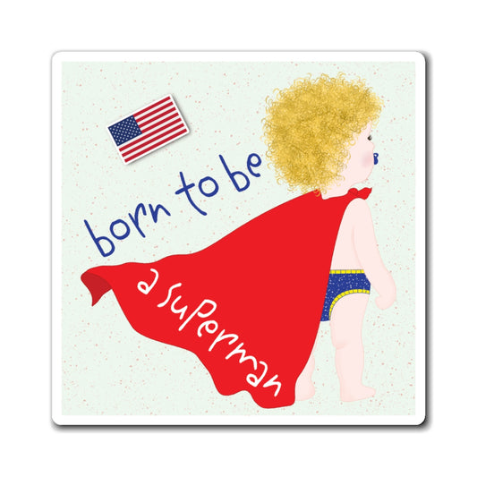 Funny Superman Baby Fridge Magnets (Blonde) | Kitchen Decor USA