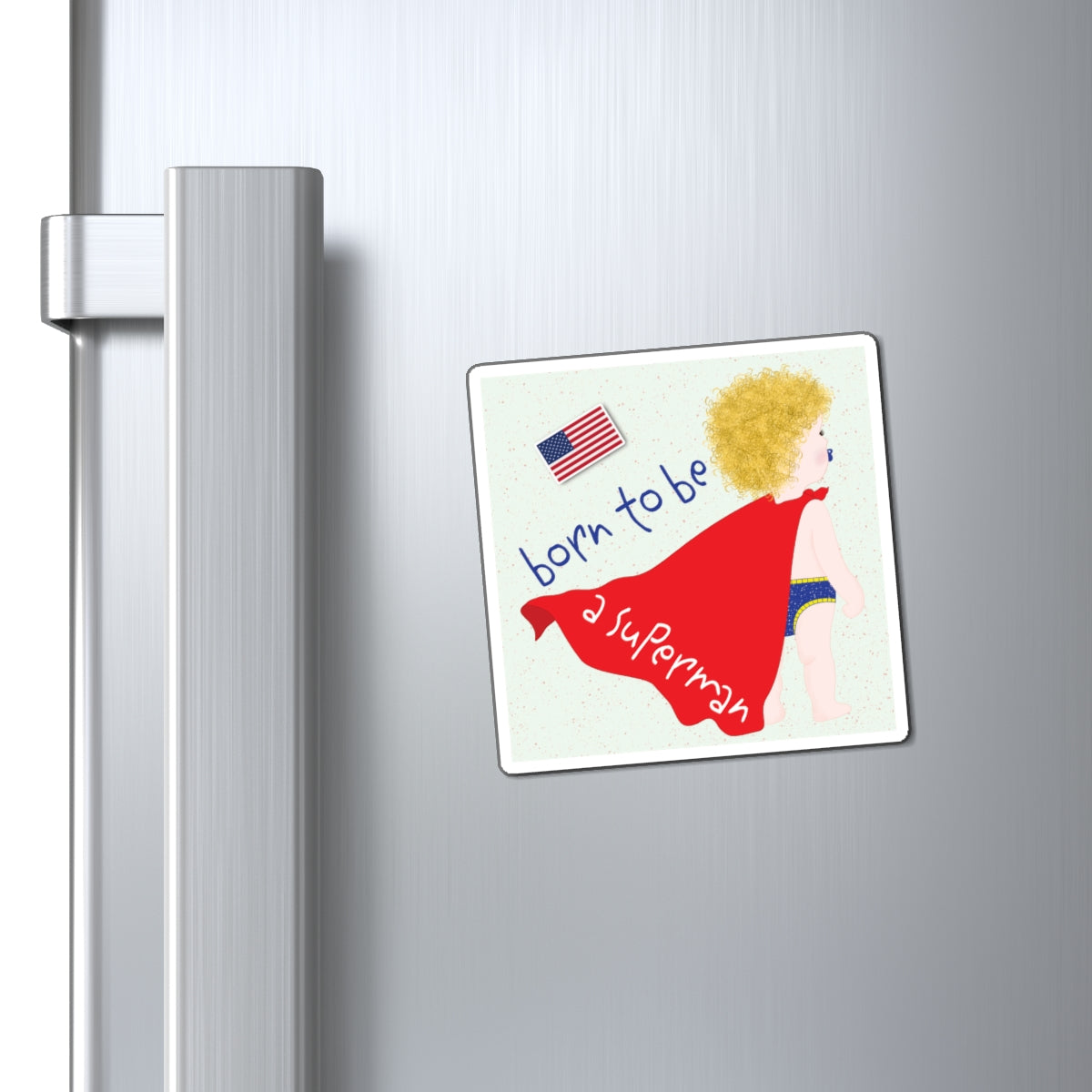 Funny Superman Baby Fridge Magnets (Blonde) | Kitchen Decor USA