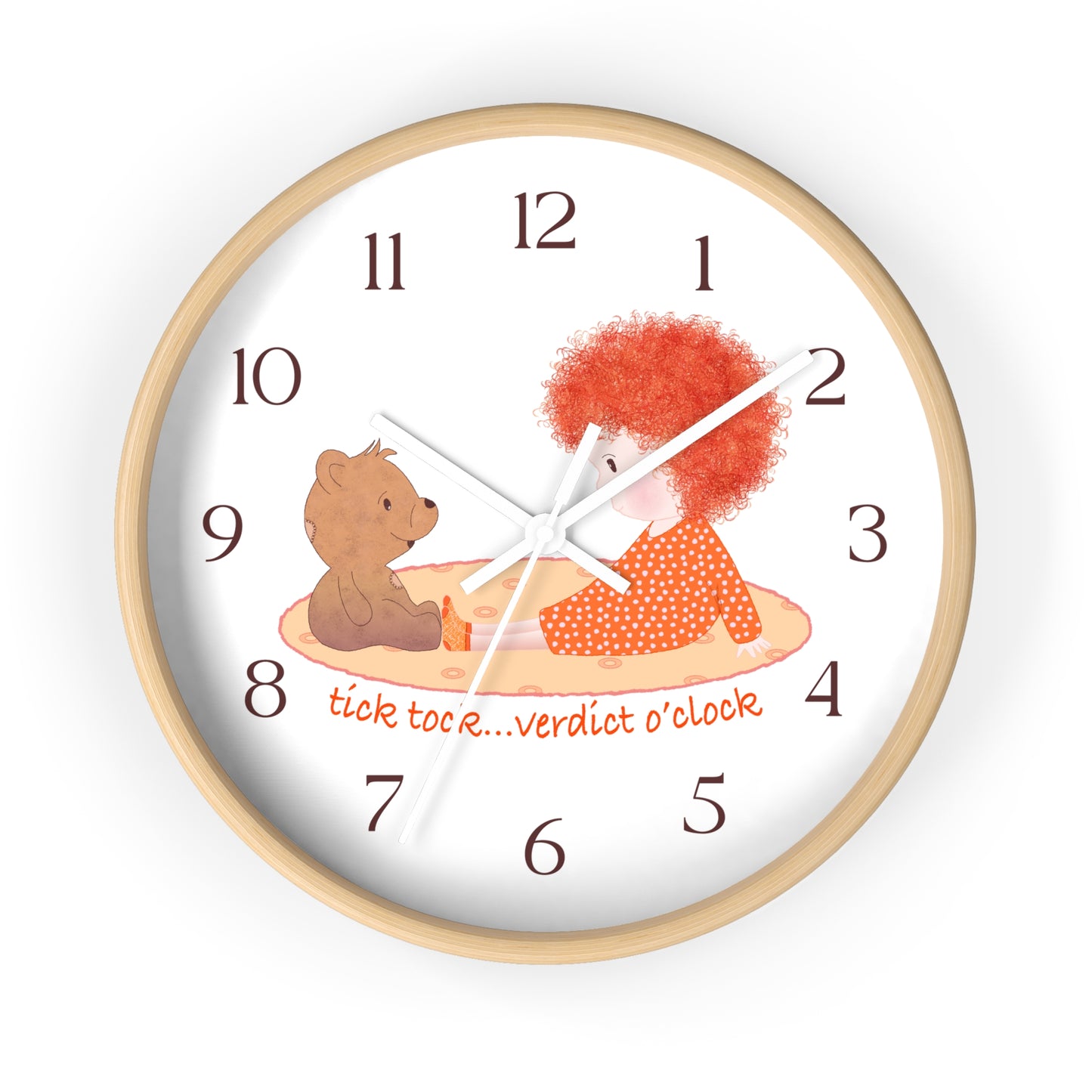 Funny Baby Wooden Wall Clock – Mine Are Bigger (Redhead)