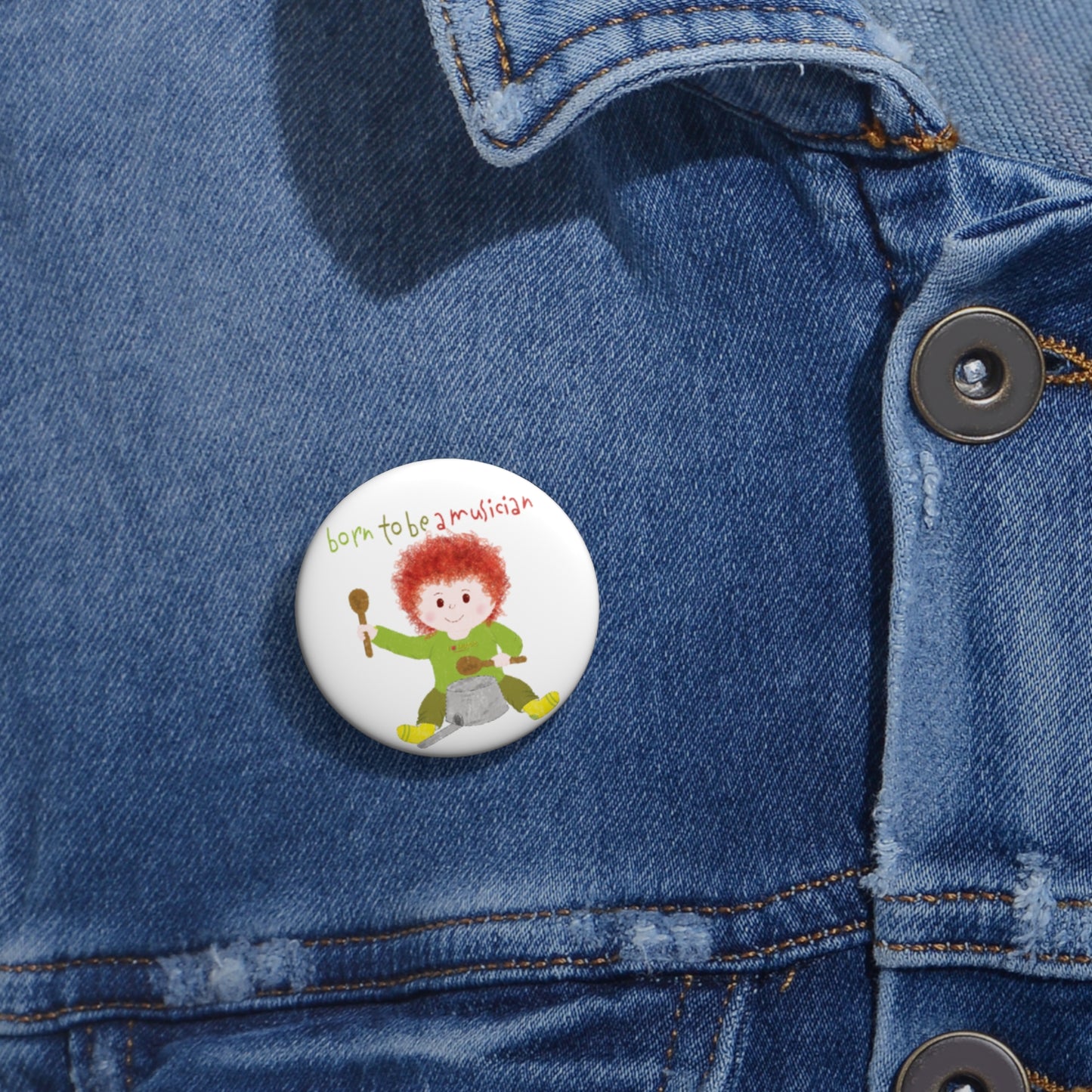 Humorous Pin Button - Musical Genius in Diapers!