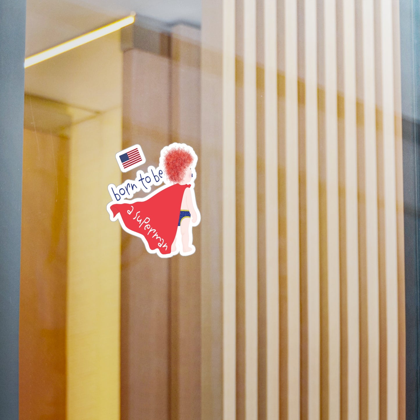 Funny Redhead Superman Wall Decal – Nursery Vinyl Decor | Baby Boy Room Gift USA