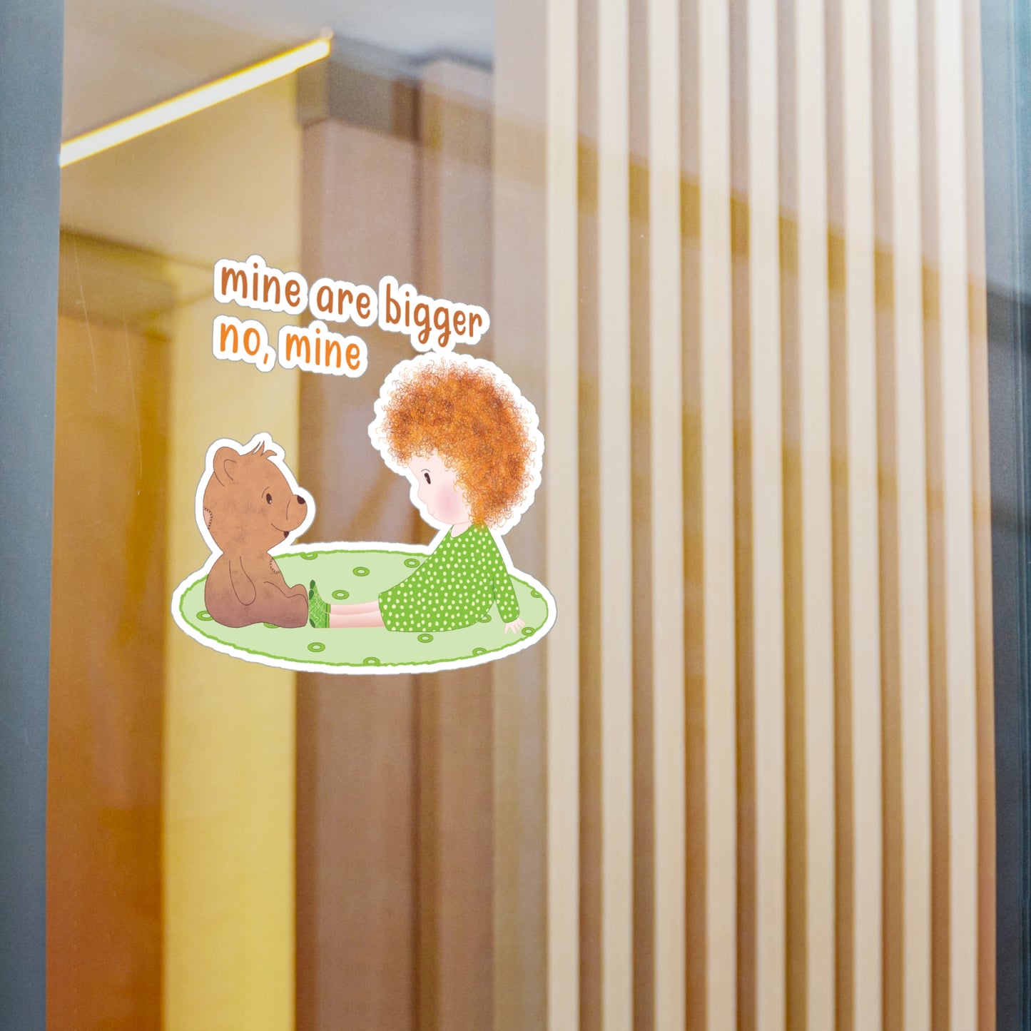 Funny Baby Vinyl Wall Decal – Mine Are Bigger (Blonde) | Nursery Wall Decor USA