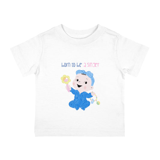 Infant Cotton Jersey Tee - BORN TO BE A SINGER (GIRL)