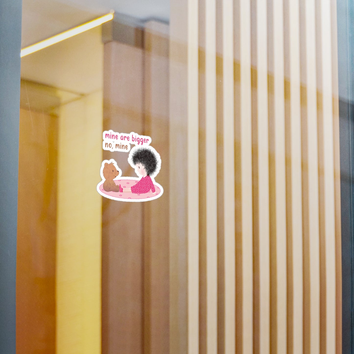 Funny Baby Vinyl Wall Decal – Mine Are Bigger (Dark-Haired) | Nursery Wall Decor USA