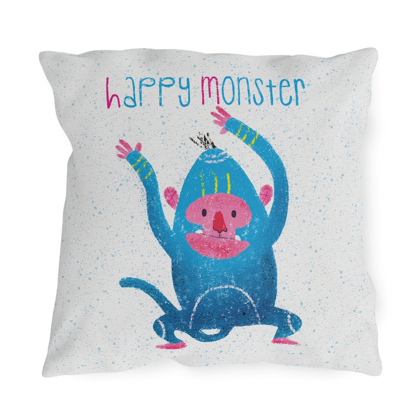 Double-Sided Outdoor Pillow - Happy Monsters, Happier Days!