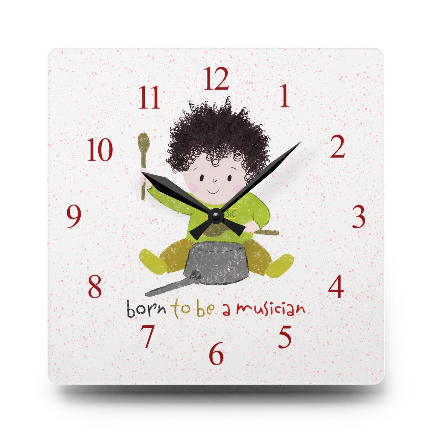 Acrylic Wall Clock - Tick-Tock, Drum O'Clock!