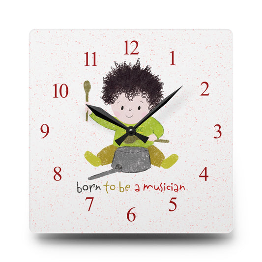 Acrylic Wall Clock - Tick-Tock, Drum O'Clock!