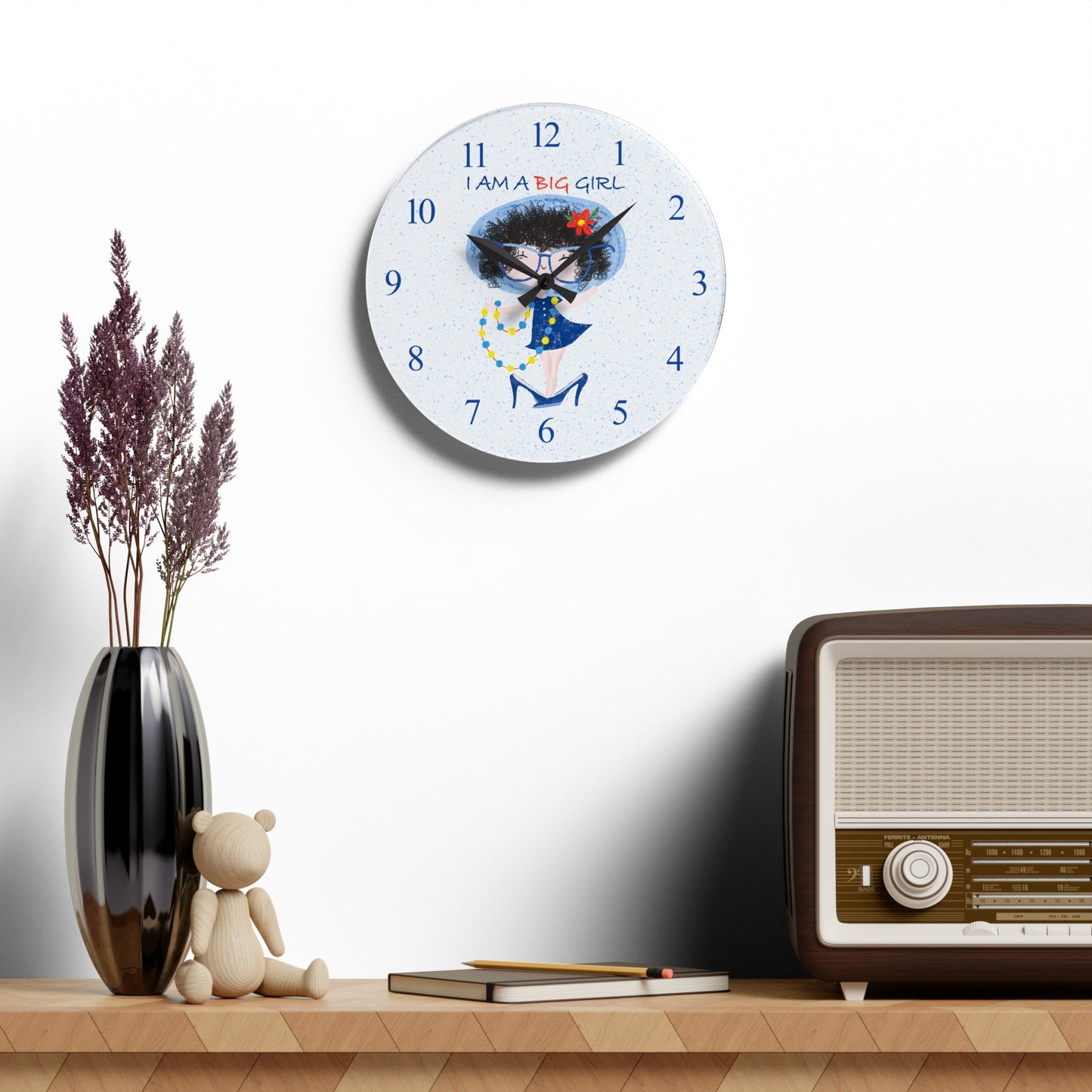 Acrylic Wall Clock - Tick-Tock, Diva O'Clock!