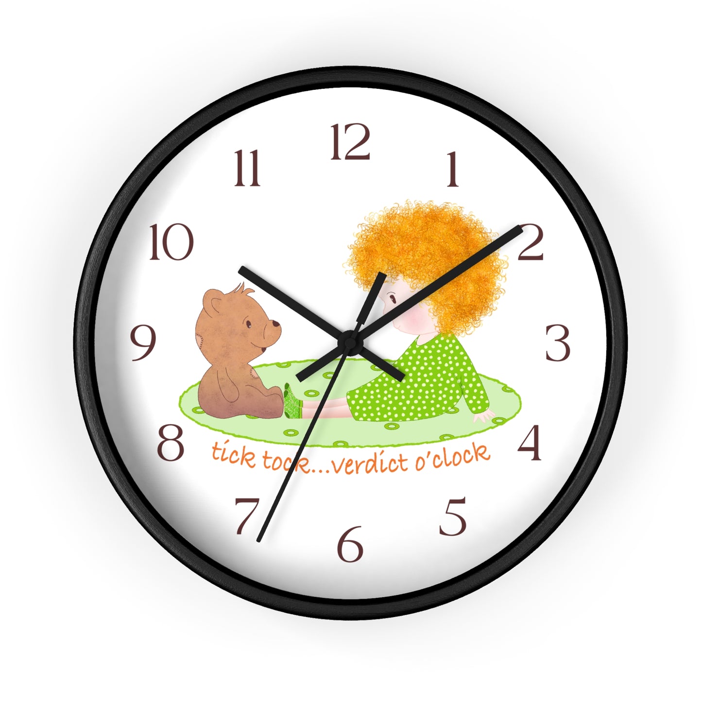Funny Baby Wooden Wall Clock – Mine Are Bigger (Blonde)